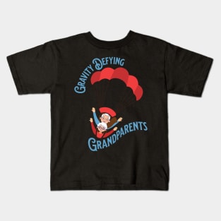 Gravity defying grandparents, couple, grandpa, grandma Kids T-Shirt